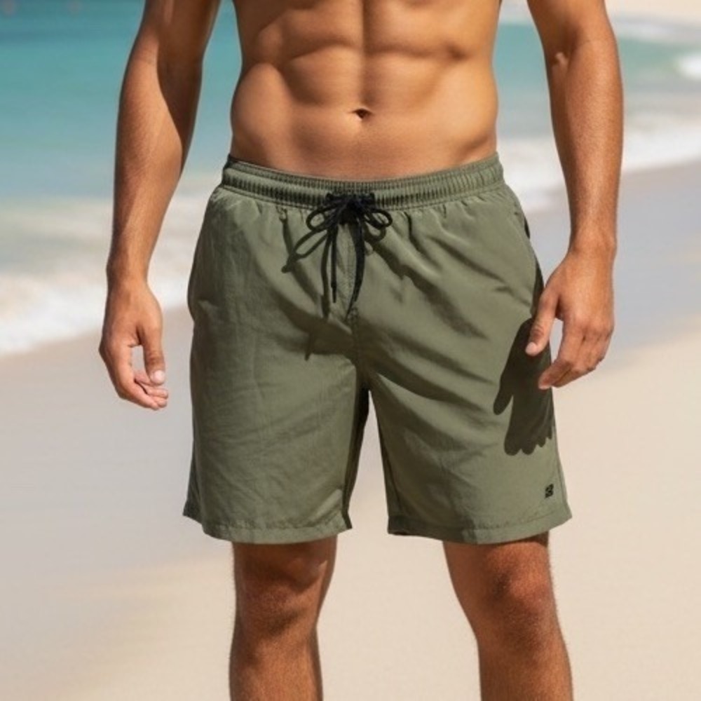 Arcweg Mens Swimming Trunks‎ 2 in 1 with Liner Quick Dry Size 2XL Army Green
